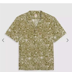 Levi's Men's Olive Floral Button Down Shirt Size Small NWT